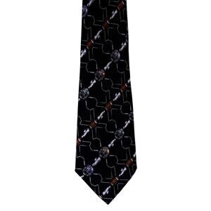 Vintage 90s Football Tie 57” by Nicole Miller Black